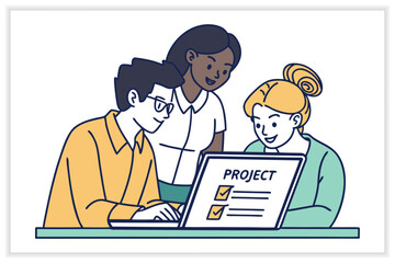 Business Teamwork Illustration Set Collaboration, Office Meeting, Leadership, and Corporate Success Concepts