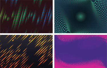 Colorful Halftone Dotted Abstract Backgrounds