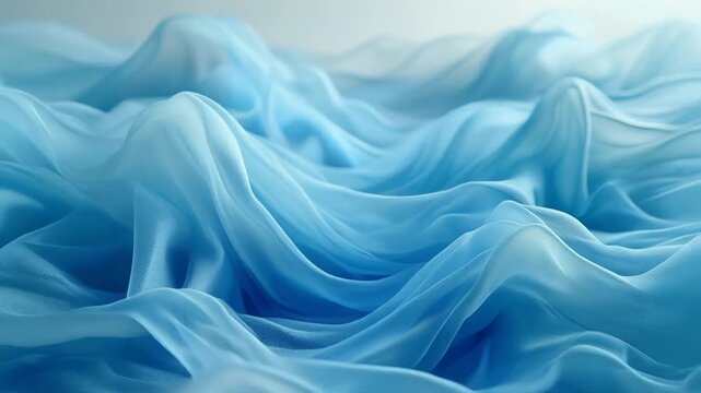 Frozen Wind Symphony &ndash; A 5-Second Abstract HD Video of Blue Translucent Fabrics Swirling Gracefully Like Sculpted Wind, Capturing Poetic Stillness, Texture, and Dreamlike Light