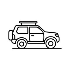 Obraz premium Outline icon of an suv with a roof rack