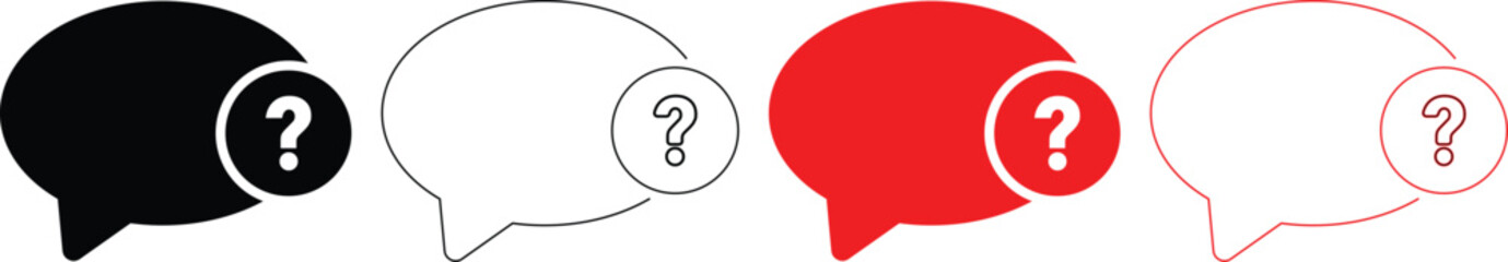 question box icon set. Ask mark sign. Inquiry and help desk signs. Help and Support Icons
