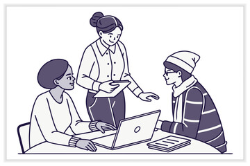 Business Teamwork Illustration Set Collaboration, Office Meeting, Leadership, and Corporate Success Concepts