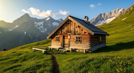 Rustic Cabin Retreat - A Serene Mountain Getaway in the Alps.
