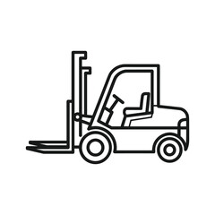 Line art illustration of a forklift