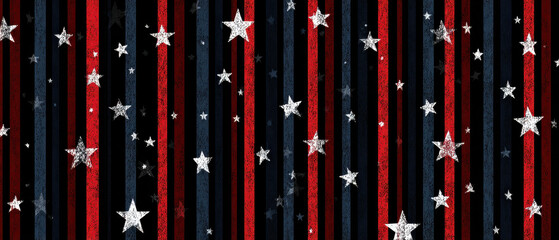 Obraz premium Abstract stars stripes pattern, red black blue, grunge texture, seamless background