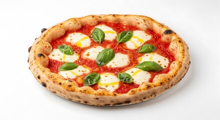 Delicious margherita pizza with basil