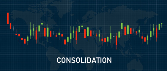 Consolidation Candlestick Pattern: Sideways Stock Market Trend © creative