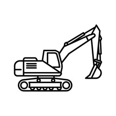 Line art icon of an excavator