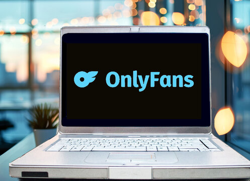 laptop with onlyfans logo