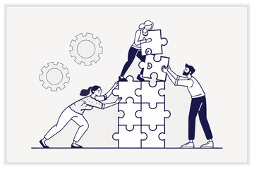 Business Teamwork Illustration Set Collaboration, Office Meeting, Leadership, and Corporate Success Concepts