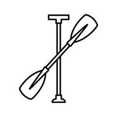 Two crossed paddles for kayaking or canoeing