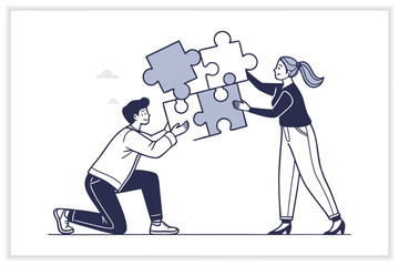 Business Teamwork Illustration Set Collaboration, Office Meeting, Leadership, and Corporate Success Concepts