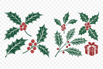 Christmas Holly and Berries Collection with Gift Box