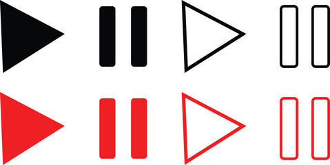 media player button icon. play and pause buttons icon. Social media elements. Digital player monochrome progress bar for music