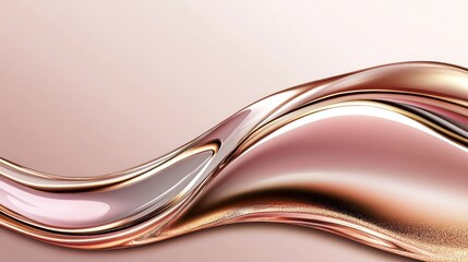 Abstract liquid forms in shades of rose gold and pink.