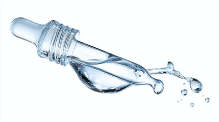 A close-up view of a dropper spilling water