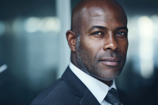 Professional man with short hair and a salt-and-pepper beard in a dark suit and patterned tie, looking confidently at the camera against a blurred indoor background