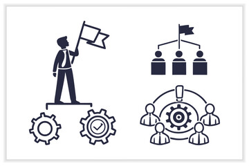 Business Teamwork Illustration Set Collaboration, Office Meeting, Leadership, and Corporate Success Concepts