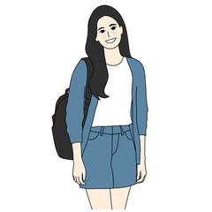 fashion model with long hair