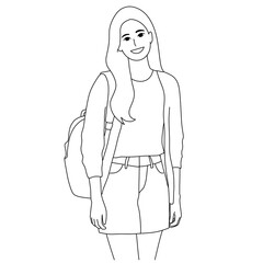 vector illustration of a woman in a white dress