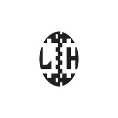 Pixel Logo Concept Bold Unique Design LH Monogram Initial Alphabet Alphabet