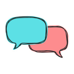 Colorful Hand Drawn Speech Bubble Vector Art