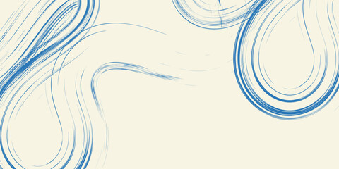 Grunge grainy blue brush stroke with spray texture. Hand drawn distress damaged vintage banner with zigzag bold line. Rough thick brush stroke texture. Spray paint effect vector background.