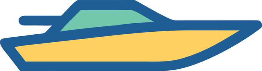 Vector icon of a speedboat. Vector illustration