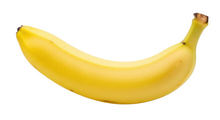 Isolated yellow banana, a common tropical fruit enjoyed as a snack, dessert or ingredient