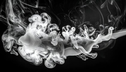 Black and white abstract image of swirling smoke