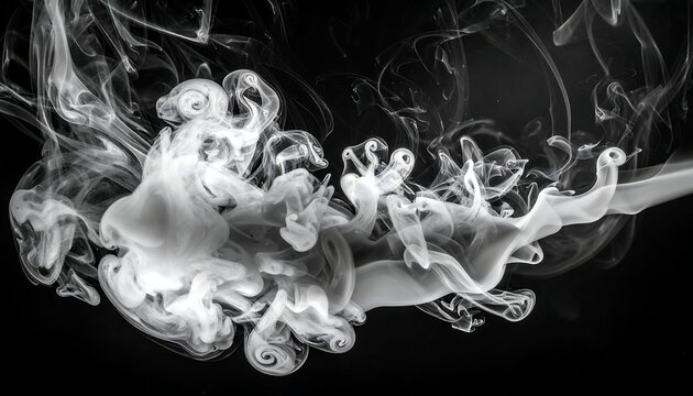 Black and white abstract image of swirling smoke