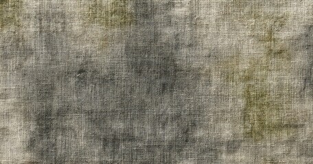 a flat digital illustration of an old, worn gray linen fabric with subtle yellowish-green and dark gray colors, high resolution.