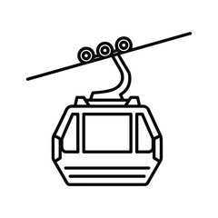 Outline icon of a ski lift cable car moving along a cable