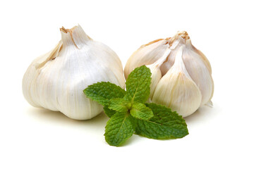 Garlic. Group isolated on white background.