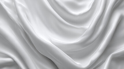 Fototapeta premium Elegant white fabric draped with graceful folds and shadows, showcasing its texture and fluidity