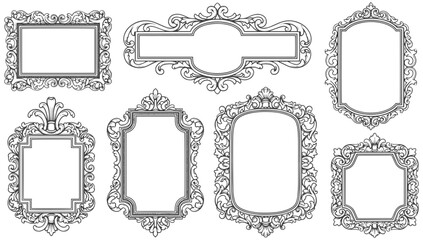 Elegant ornate decorative frames for unique design projects and vintage aesthetics