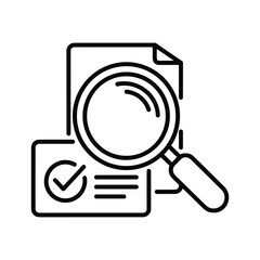 Magnifying glass over document with checkmark