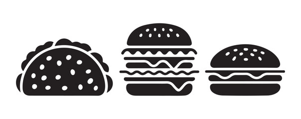  Classic Single Burger Icon. Vector EPS 10