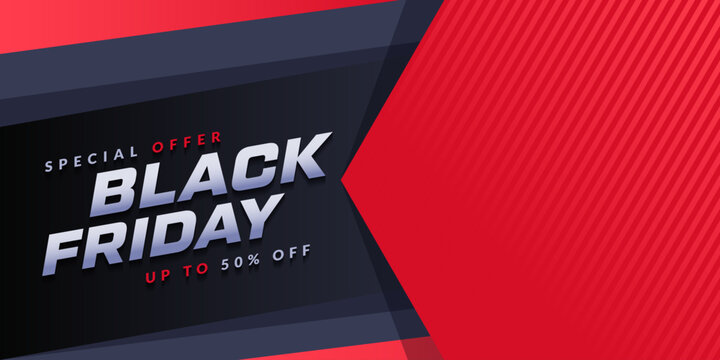Black friday sale banner design concept, template for media promotion and social media business post