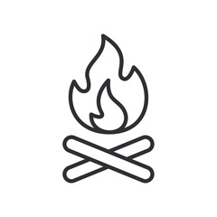 Fire hazard. Danger warning icon. Danger warning. Vector icon. Flame sign. Alert sign. Risk sign. Fire protection. Fire hazardous. Fire danger. Warm sign. Burn. Logo template. Logo camp. Bonfire icon
