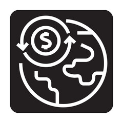 

money supply black line icon for digital and print projects.