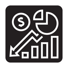 nominal GDP black line icon for digital and print projects.