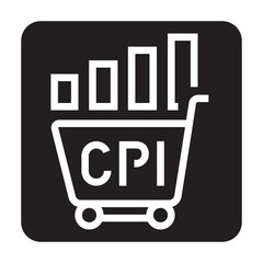 cpi black line icon for digital and print projects.