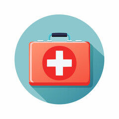 First Aid Kit Box Flat Vector Illustration