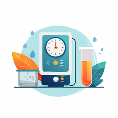 Blood Pressure Monitor Flat Vector Illustration