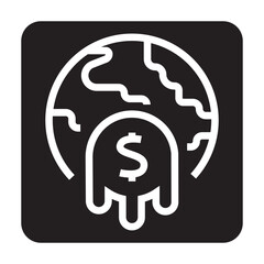 
recession black line icon for digital and print projects.