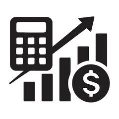 Finance icon vector silhouette