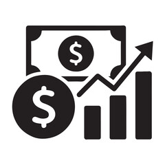 Finance icon vector silhouette