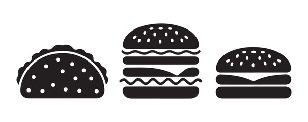  Double Patty Burger Icon Vector Illustration Eps 10