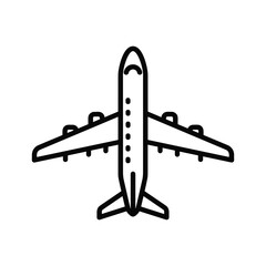 Airplane icon viewed from above